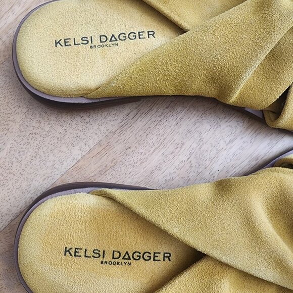 Kelsi Dagger Brooklyn Shoes Womens Size 6.5 Suede Knot Slide Sandals Comfort - Picture 9 of 11
